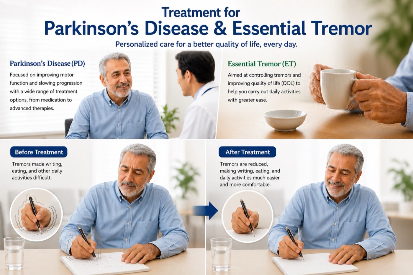 Treatment for Parkinson's Disease & Essential Tremor — before and after